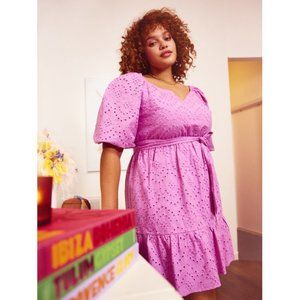 ELOQUII Elements Belted Eyelet Dress Sz 16